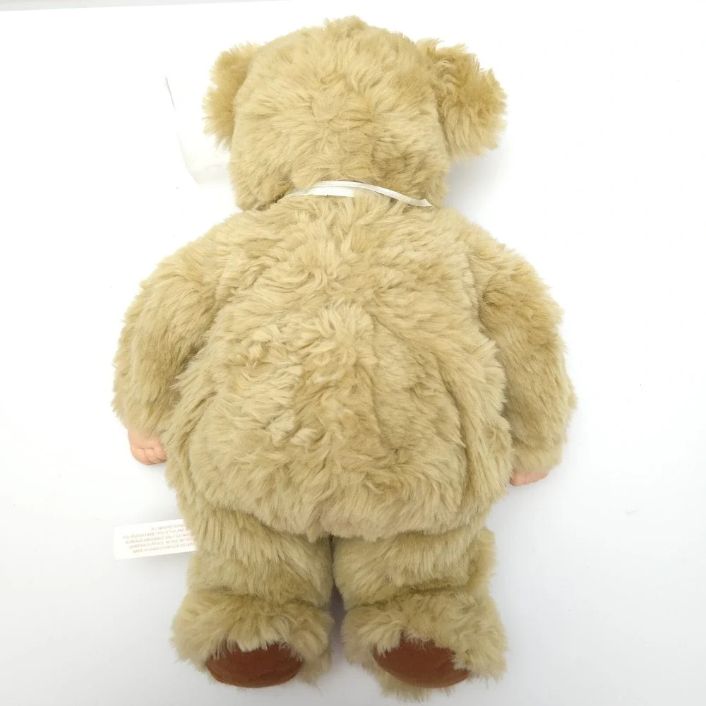 Vintage 1997 Anne Geddes Baby Bear Plush Doll Tan Faux Fur 15 Inch Unimax Toy